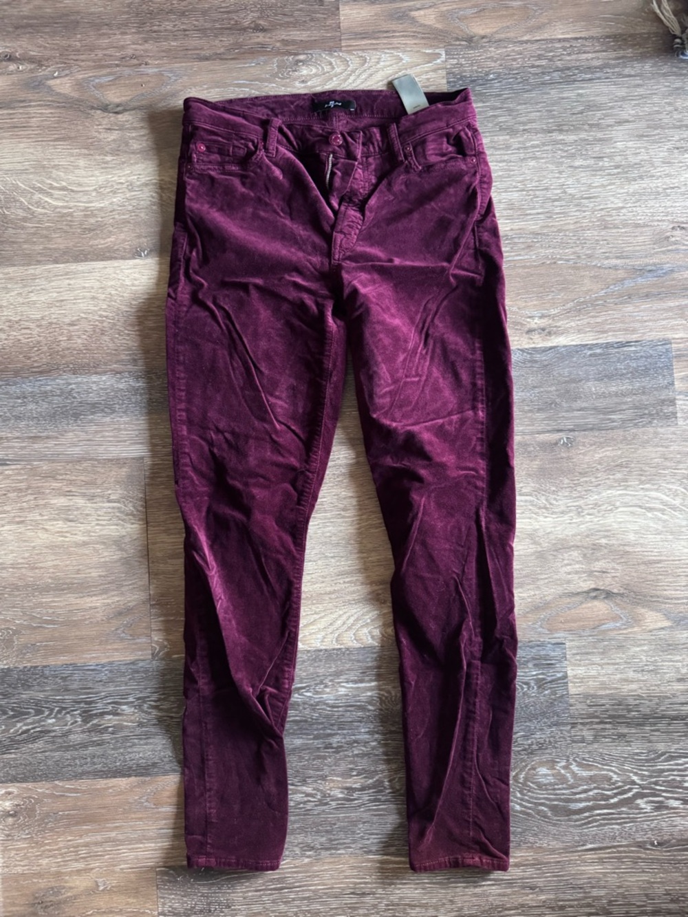7 For All Mankind Burgundy/Purple  skinny corduroy